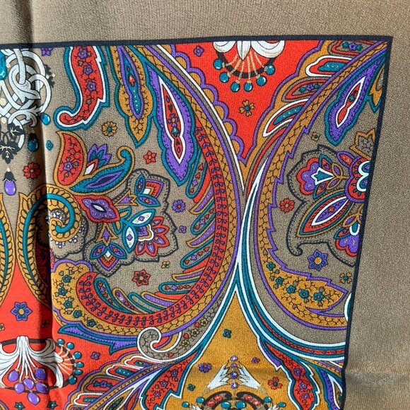 Vintage Christian Dior Silk Paisley Scarf - Picture 9 of 13